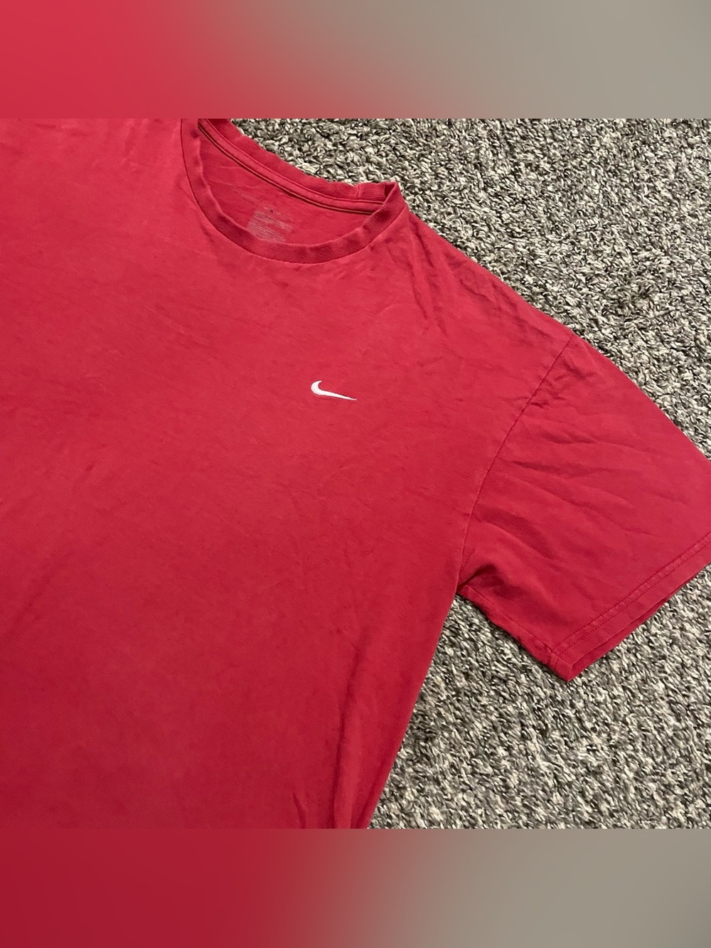 Vintage 90s Nike Red T Shirt Soft Cotton Size Medium Y2K Athletic Retro